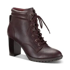 Style & Co Laurellee Lace-Up Dress Booties Color Wine Size